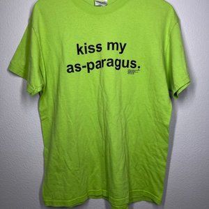 Vintage 90's Kiss my Asparagus Wearable Vegetables Funny Graphic Tee Shirt M